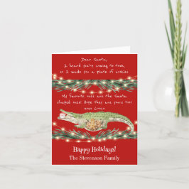 Grappige Alligator Kerstman Koekjes Feestelijke Ke Feestdagen Kaart