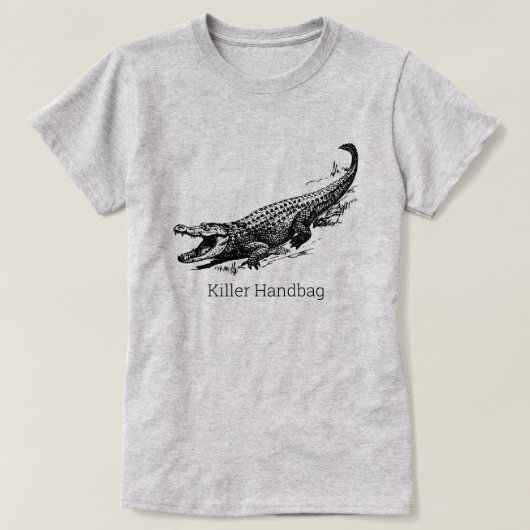 Grappige Alligator KILLER HANDTAS T-shirt (Design voorkant)