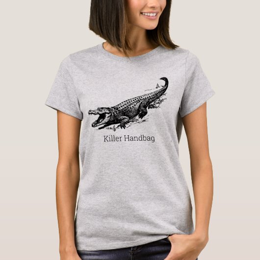 Grappige Alligator KILLER HANDTAS T-shirt (Voorkant)