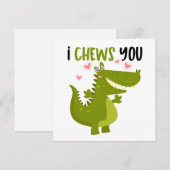 Grappige alligator liefde grap notitiekaartje (Voorkant / Achterkant)