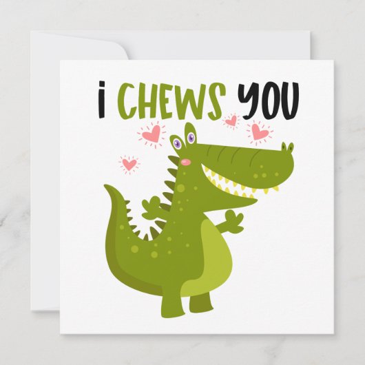 Grappige alligator liefde grap notitiekaartje (Voorkant)