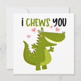 Grappige Alligator Liefdeswoordspeling Notitiekaartje