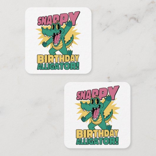 Grappige Alligator Lover en Verjaardag Krokodil Ga Vierkante Visitekaartje (Voorkant / Achterkant)