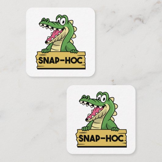 Grappige Alligator Lover en Zoökeeper Krokodil Vierkante Visitekaartje (Voorkant / Achterkant)