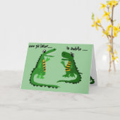 Grappige alligator praten met krokodil kaart (Gele Bloem)