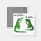 Grappige alligator praten met krokodil magneet (Voorkant / Achterkant)