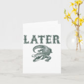 Grappige Alligator Pun Later Gator Kaart (Gele Bloem)
