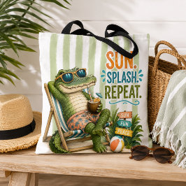 Grappige Alligator Strandtas Tote Bag