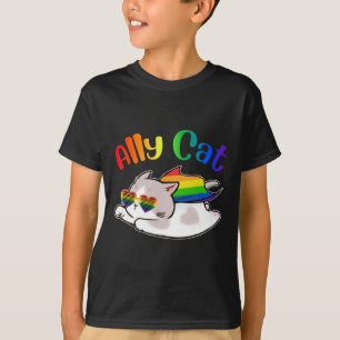 Grappige Ally Cat Purride LGBTQ Gay Pride Maand Vr T-shirt