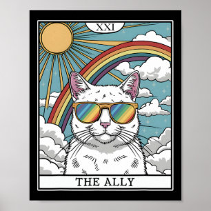 Grappige Ally Cat Zonnebril Lgbtq Homoseksueel Les Poster