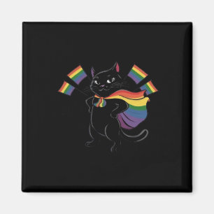 Grappige Ally Kat Regenboog Vlag Gay Pride Maand L Magneet