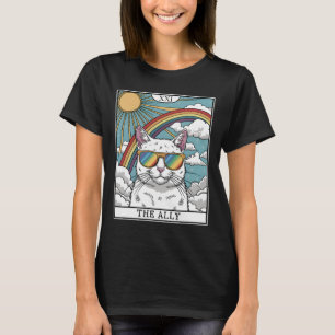 Grappige Ally Kat Zonnebril LGBTQ Gay Lesbisch Bua T-shirt