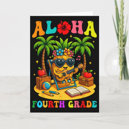 Grappige Aloha 4e klas leerling eerste schooldag Kaart (Voorkant)