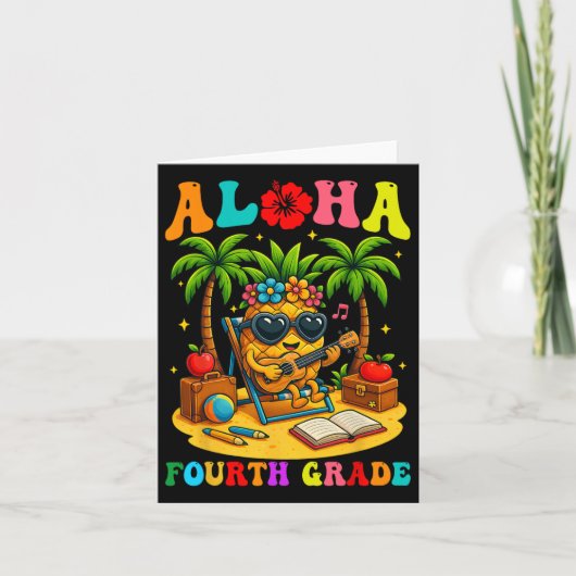 Grappige Aloha 4e klas leerling eerste schooldag  Kaart (Voorkant)