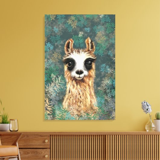 Grappige Alpaca Canvas Print (Insitu (Woonkamer))
