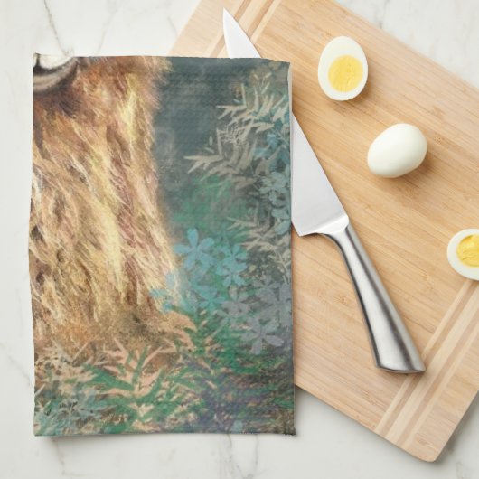 Grappige Alpaca keukenhanddoek (Quarter Fold)