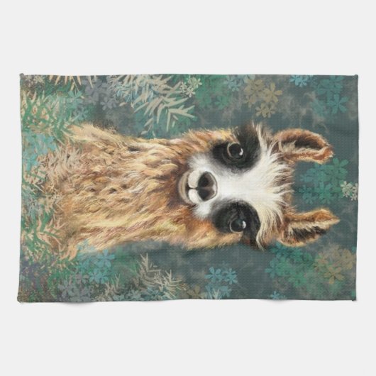 Grappige Alpaca keukenhanddoek (Horizontaal)