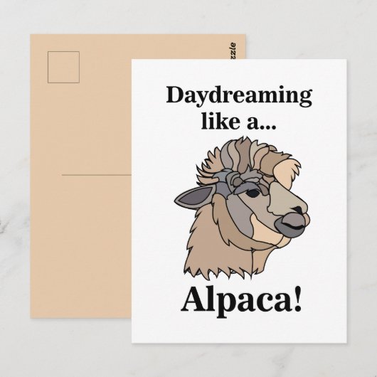 Grappige Alpaca Lama Dieren Briefkaart (Voorkant / Achterkant)