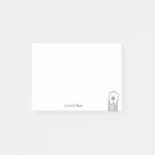 Grappige Alpaca Lama Illustratie Aangepaste Naam P Post-it® Notes (Voorkant)