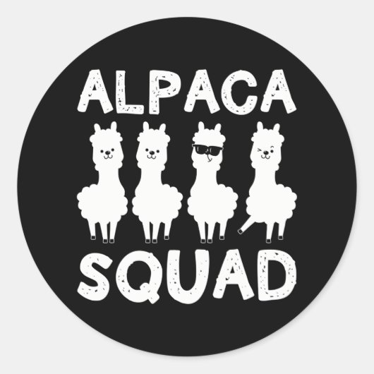 Grappige Alpaca Lover Alpaca Squad Ronde Sticker (Voorkant)