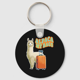 Grappige Alpaca Mijn Bygs Reizen Vlucht Begeleider Sleutelhanger