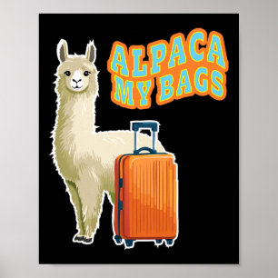 Grappige Alpaca Mijn Bygs Reizen Vluchtbegeleider Poster