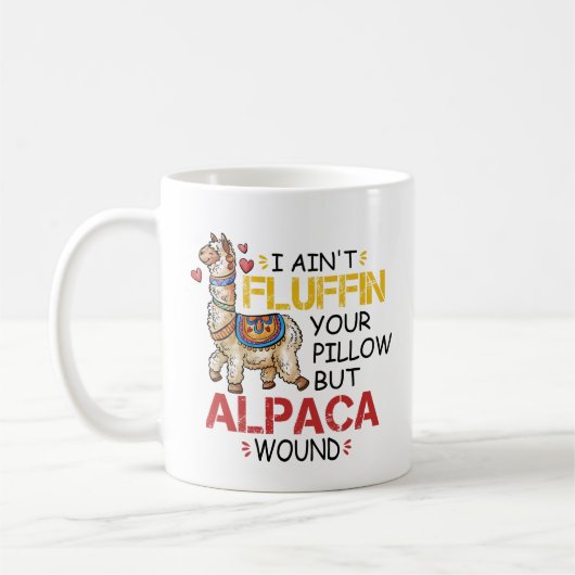 Grappige Alpaca Wond Llama Verpleegkundige Geschen Koffiemok (Links)