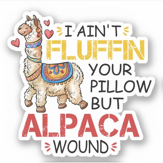 Grappige Alpaca Wond Llama Verpleegkundige Geschen Sticker (Voorkant)