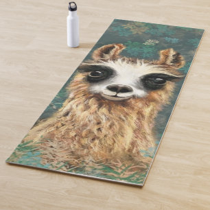 Grappige Alpaca Yoga Mat met Curious Llama