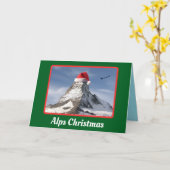 Grappige Alpen Kerstvakantie Kaart (Gele Bloem)