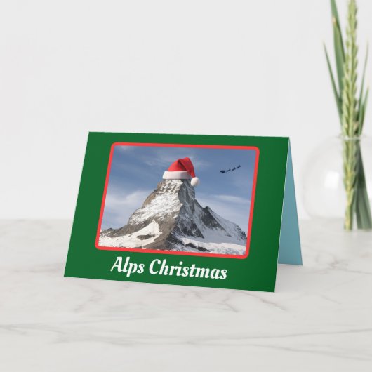 Grappige Alpen Kerstvakantie Kaart (Voorkant)