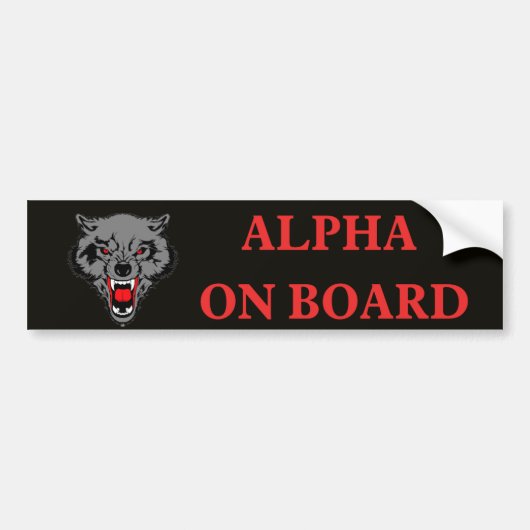 Grappige alpha aan boord meme bumper sticker (Voorkant)