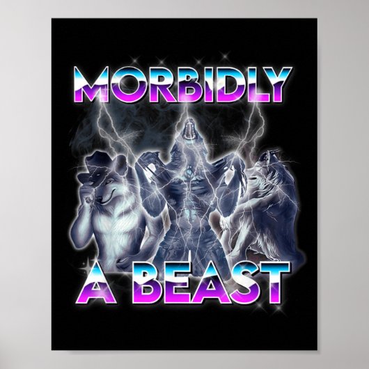 Grappige Alpha Wolf Meme Morbid Een Beest Poster (Voorkant)