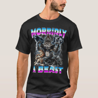 Grappige Alpha Wolf Meme Morbidly A Beest Design T-shirt