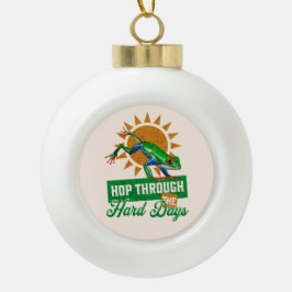 Grappige Amazone Boomkikker Frogcore Positieve Quo Keramische Bal Ornament