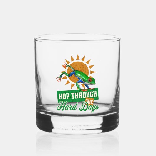 Grappige Amazone Boomkikker Frogcore Positieve Quo Whisky Glas (Voorkant)
