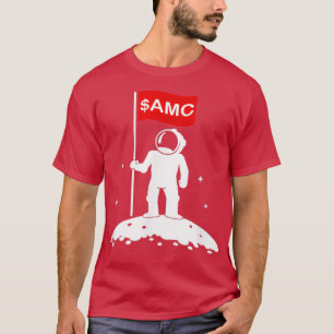 grappige amc stock market space maanastronaut t-shirt