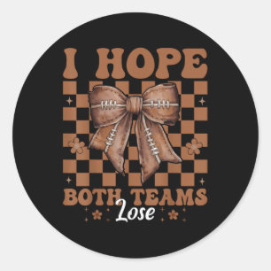 Grappige American Football Meisje Moeder Ik hoop d Ronde Sticker