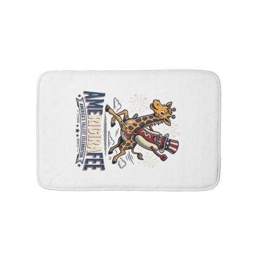 Grappige Amerigiraffee Patriottische Giraffe Hot D Badmat (Voorkant)