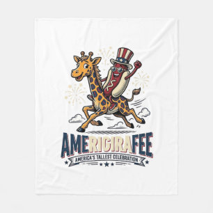 Grappige Amerigiraffee Patriottische Giraffe Hot D Fleece Deken