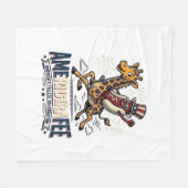 Grappige Amerigiraffee Patriottische Giraffe Hot D Fleece Deken (Voorkant (Horizontaal))