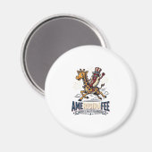 Grappige Amerigiraffee Patriottische Giraffe Hot D Magneet (Voorkant / Achterkant)
