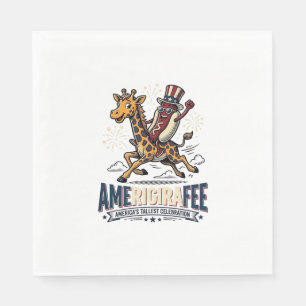 Grappige Amerigiraffee Patriottische Giraffe Hot D Servet