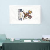 Grappige Amerigiraffee Patriottische Giraffe Hot D Spandoek (Beurs)