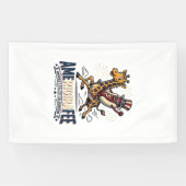 Grappige Amerigiraffee Patriottische Giraffe Hot D Spandoek (Horizontaal)