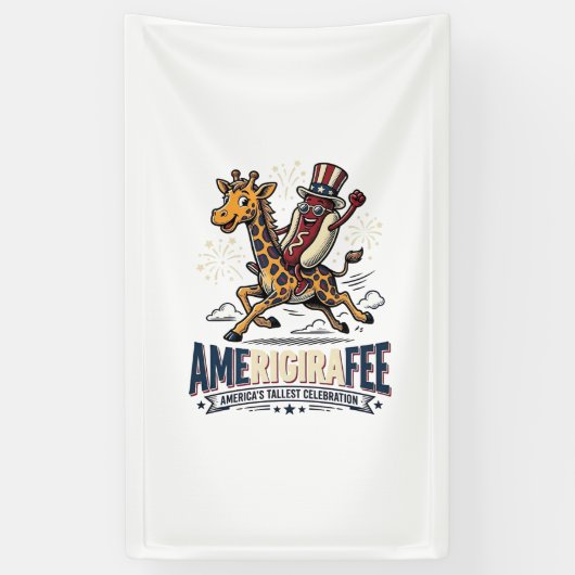 Grappige Amerigiraffee Patriottische Giraffe Hot D Spandoek (Verticaal)