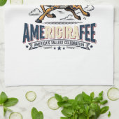 Grappige Amerigiraffee Patriottische Giraffe Hot D Theedoek (Gevouwen)