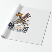 Grappige Amerigiraffee Patriottische Giraffe Hotdo Cadeaupapier (Uitgerold)