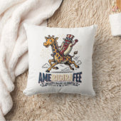 Grappige Amerigiraffee Patriottische Giraffe Hotdo Kussen (Deken)