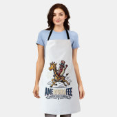 Grappige Amerigiraffee Patriottische Giraffe Hotdo Schort (Gedragen)